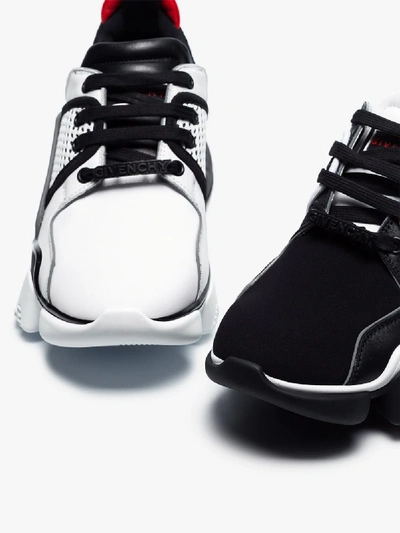 Shop Givenchy Black And White Jaw Neoprene And Leather Sneakers