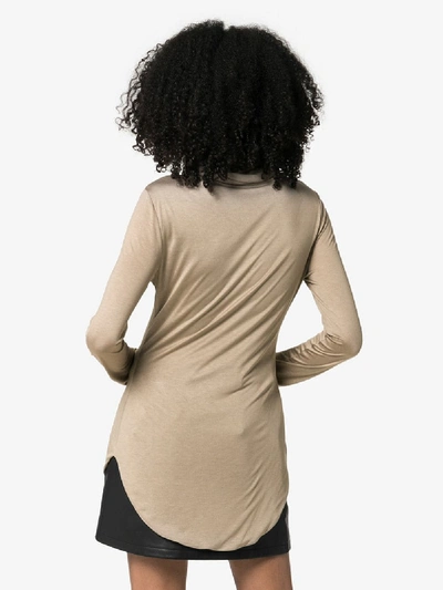 Shop Loewe Roll-neck Stretch-jersey Top In Neutrals