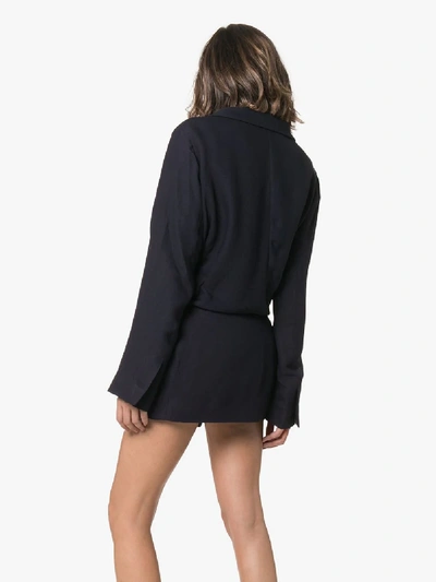 Shop Jacquemus Draped Mini Dress In Blue