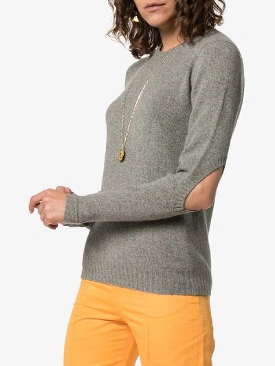 Shop Prada Cashmere Cutout Sweater In Grey