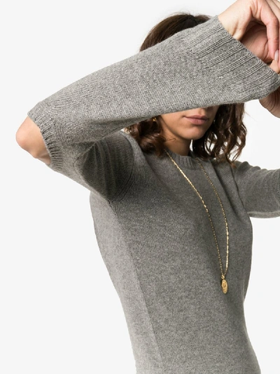 Shop Prada Cashmere Cutout Sweater In Grey