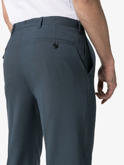 Shop Prada Cropped Tapered Trousers In Grey