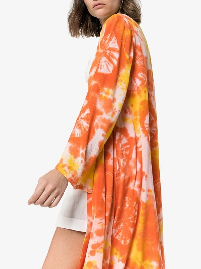 Shop All Things Mochi Louma Tie-dye Cotton Robe In Orange