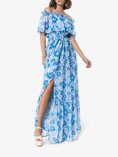 Shop All Things Mochi Kona Floral-print Maxi Dress In Blue