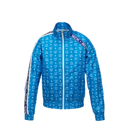 Shop Mcm Men's Nylon Track Jacket In T. Blue