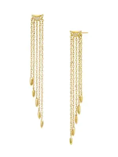 Shop Celara 14k Gold & Diamond Chain Fringe Drop Earrings