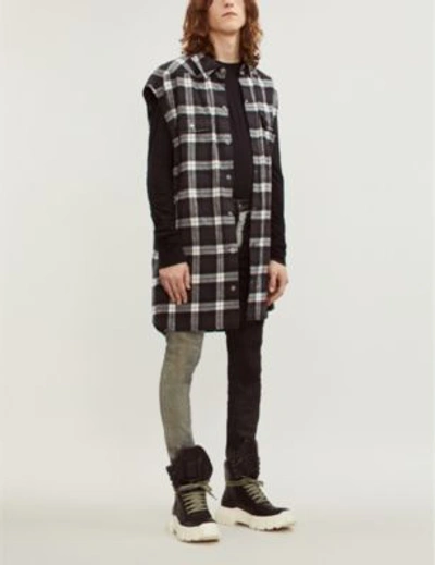 Shop Rick Owens Babel Tyrone Colour-blocked Skinny Jeans In Black Wax
