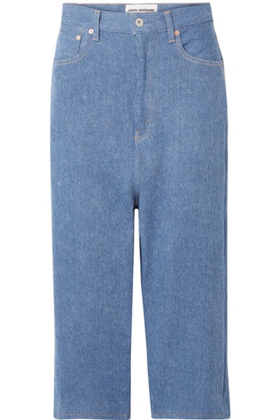 Shop Junya Watanabe Cropped Jeans In Blue