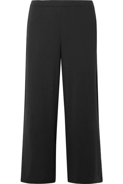 Shop Skin Sevingy Cropped Pima Cotton-jersey Pants In Black