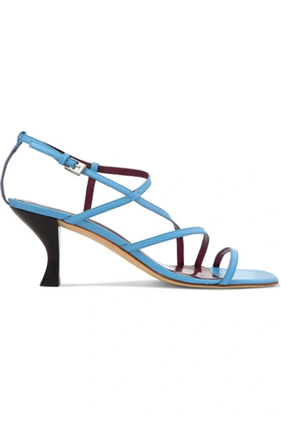 Shop Staud Gita Leather Sandals In Blue