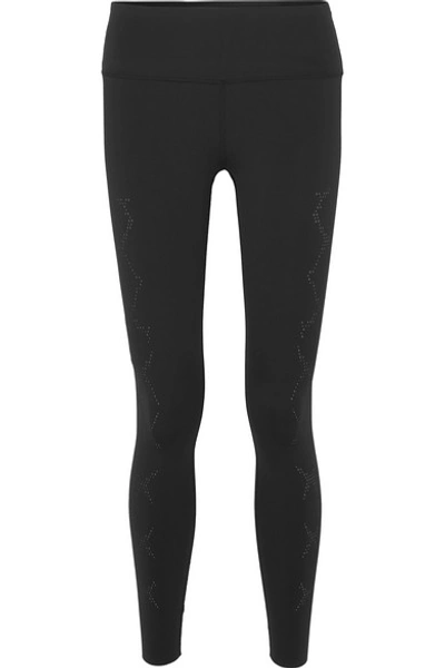 Shop Varley Hughes Perforated Stretch Leggings In Black