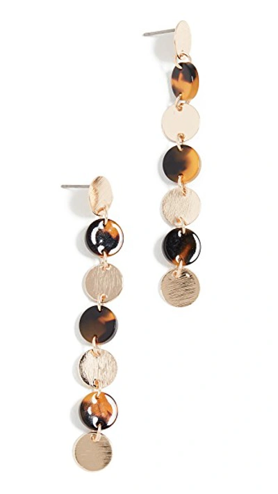 Shop Shashi Amanda Earrings In Gold/brown
