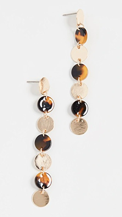 Shop Shashi Amanda Earrings In Gold/brown