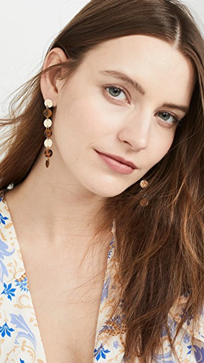 Shop Shashi Amanda Earrings In Gold/brown