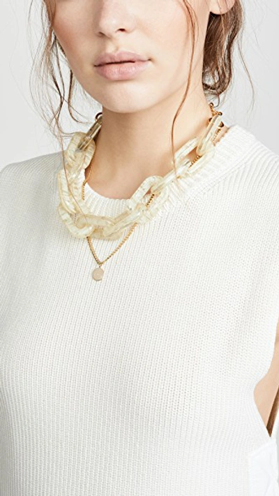 Shop Lele Sadoughi Chain Garland Necklace In Shell