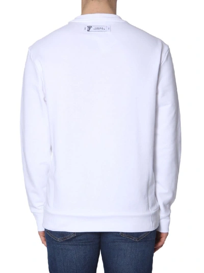 Shop Versace Collection Crew Neck Sweatshirt In Bianco