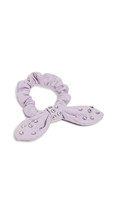 Shop Lele Sadoughi Crystal Scrunchie In Lilac