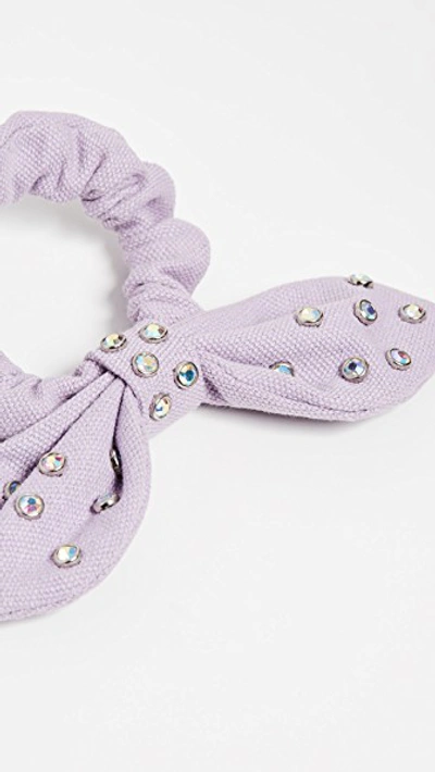 Shop Lele Sadoughi Crystal Scrunchie In Lilac