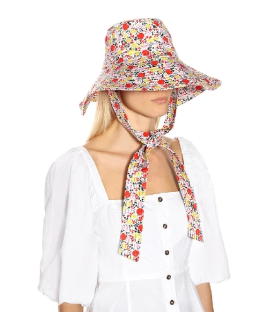 Shop Ganni Exclusive To Mytheresa – Floral Wide-brim Hat In Pink