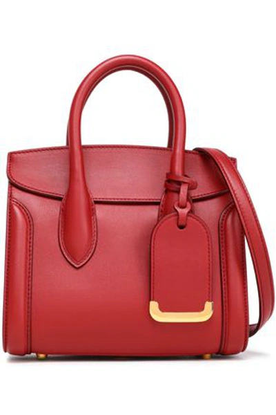 Shop Alexander Mcqueen Heroine Leather Shoulder Bag In Crimson
