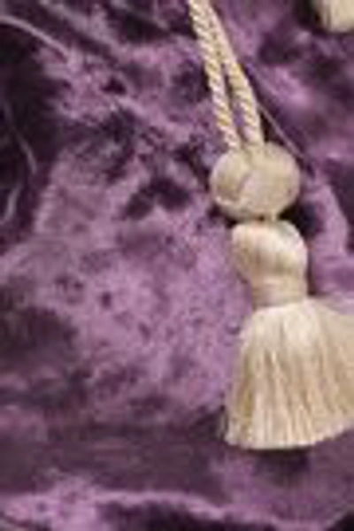 Shop Kayu Woman Nicolette Tasseled Crushed-velvet Bucket Bag Purple