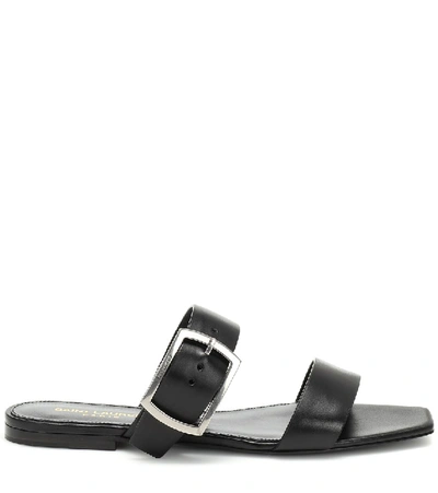 Shop Saint Laurent Oak 05 Leather Sandals In Black