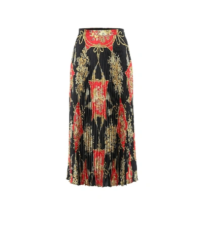 Shop Gucci Printed Silk Midi Skirt In Multicoloured