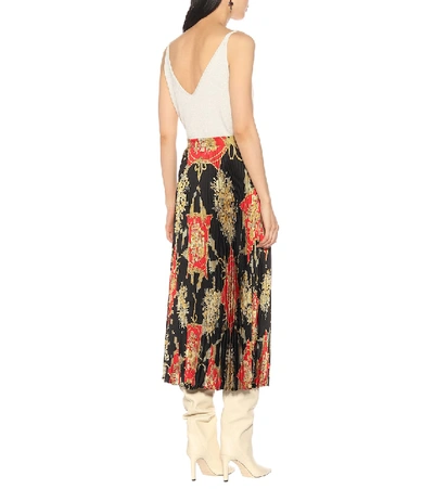 Shop Gucci Printed Silk Midi Skirt In Multicoloured