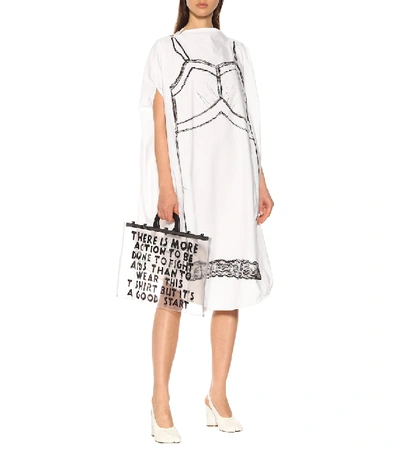 Shop Mm6 Maison Margiela Printed Cotton Dress In White