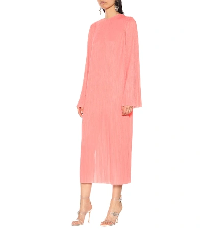 Shop Givenchy Pleated Maxi Dress In Pink