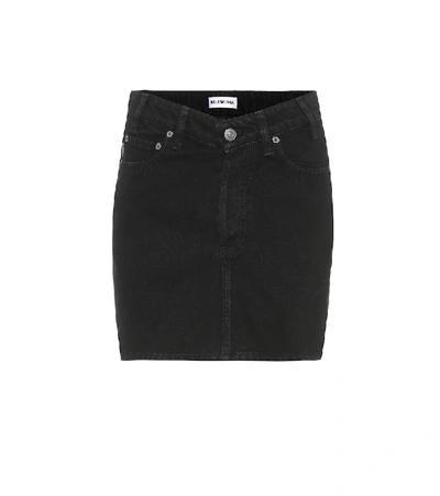 Shop Balenciaga High-rise Denim Skirt In Black