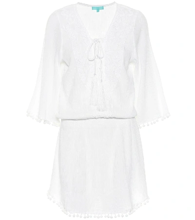 Shop Melissa Odabash Kiah Embroidered Cotton Dress In White