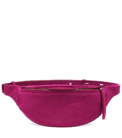 Shop Nanushka Lubo Velvet Belt Bag In Purple