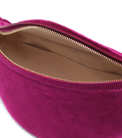 Nanushka Lubo Velvet Belt Bag In Purple | ModeSens