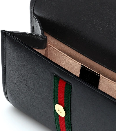 Shop Gucci Rajah Small Leather Shoulder Bag In Black