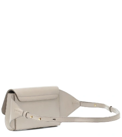 Shop Chloé C Leather Belt Bag In Grey