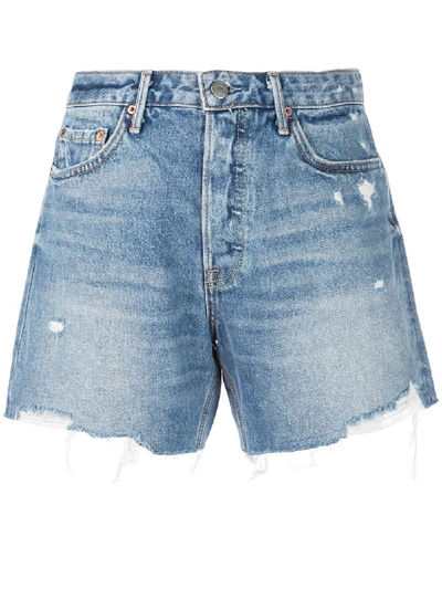 Shop Grlfrnd Distressed Denim Shorts - Blue