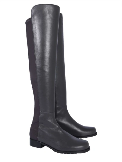 Shop Stuart Weitzman Cuissard 5050 Leather Boots In Nero