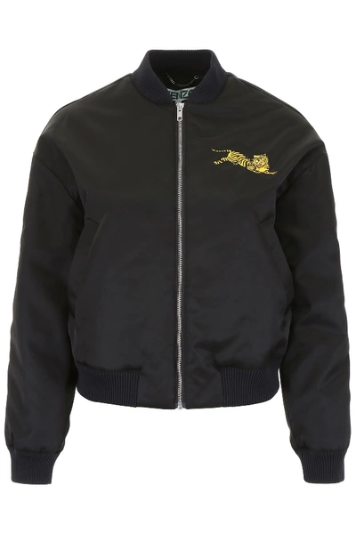 Shop Kenzo Jumping Tiger Bomber Jacket In Black (black)