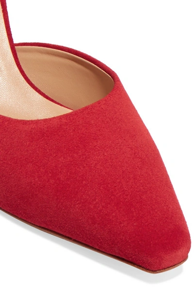 Shop Aeyde Signe Suede Mules In Red