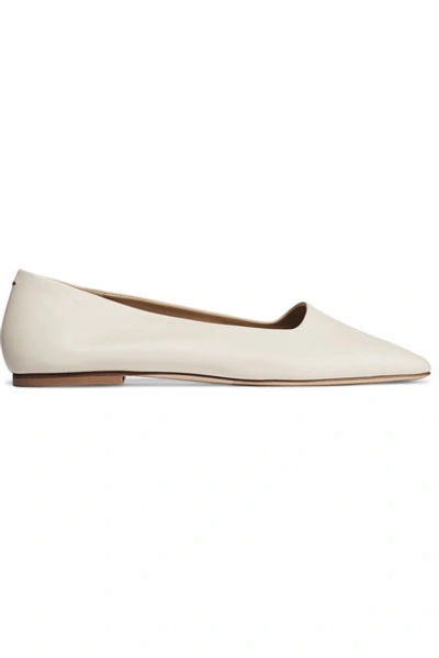Shop Aeyde Beau Leather Ballet Flats In Cream