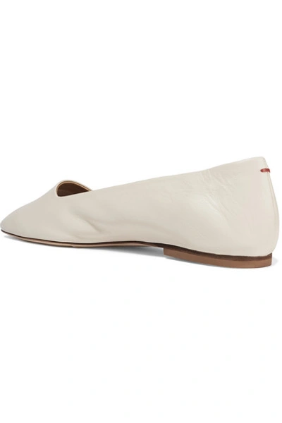 Shop Aeyde Beau Leather Ballet Flats In Cream