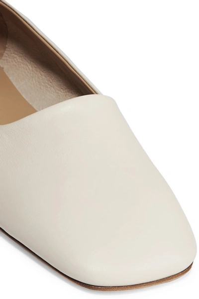 Shop Aeyde Beau Leather Ballet Flats In Cream