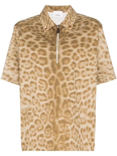 Shop Burberry Short-sleeve Animal Print Shirt - Neutrals