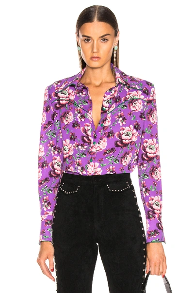 Shop Magda Butrym Dalian Violet Shirt In Purple