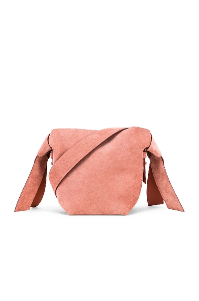 Shop Acne Studios Musubi Mini Suede Bag In Pink