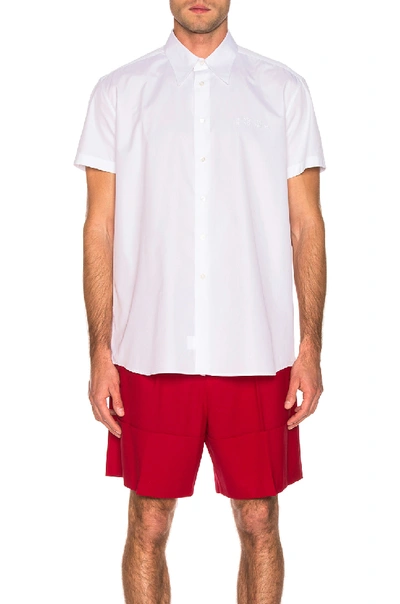 Shop Raf Simons Embroidered Shirt In White