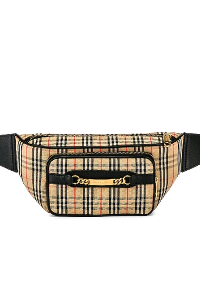 Shop Burberry Joey Check Fanny Pack In Black