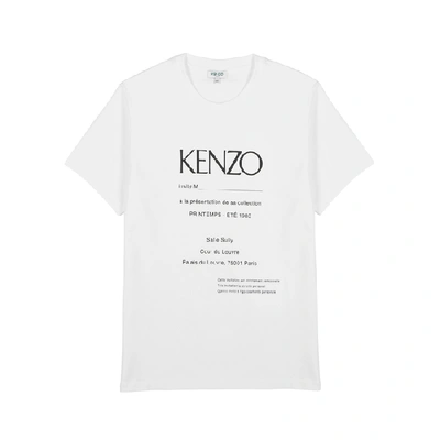 Shop Kenzo White Printed Jersey T-shirt