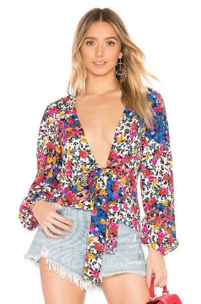 Shop Majorelle Yara Blouse In Blue. In Patchwork Multi